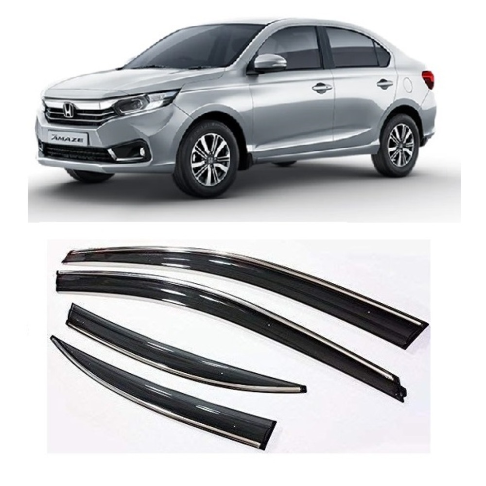 rain window door visor wind deflectors and sunshield protectors  For Amaze new  - black